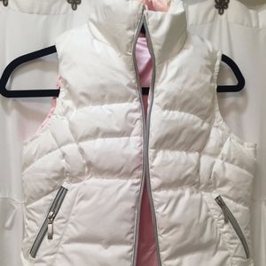 New White & Pink Nike REVERSIBLE Down Vest Small